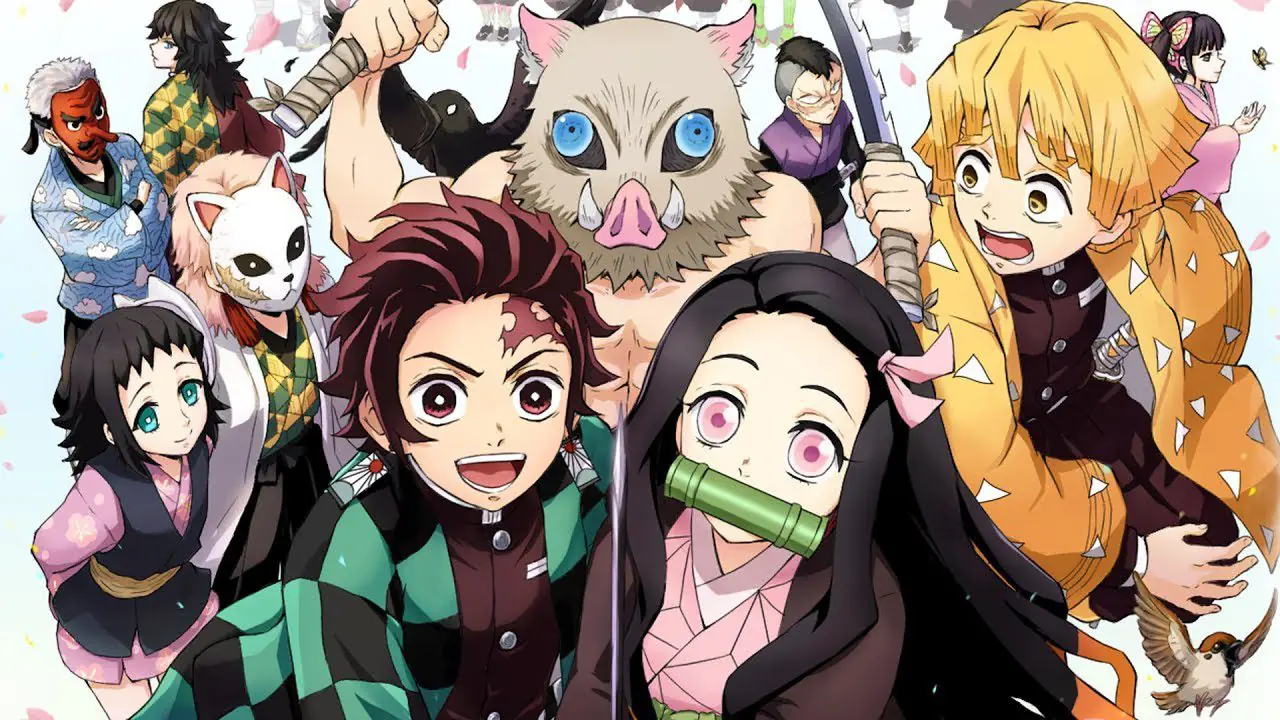 alle demon slayer Charaktereauf einem bild