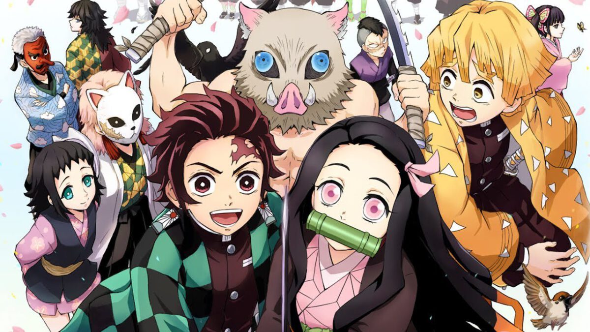 alle demon slayer Charaktereauf einem bild